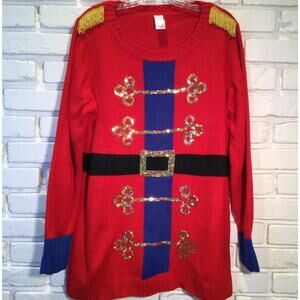Ugly Christmas Sweater Drummer Boy Themed XL 14/16